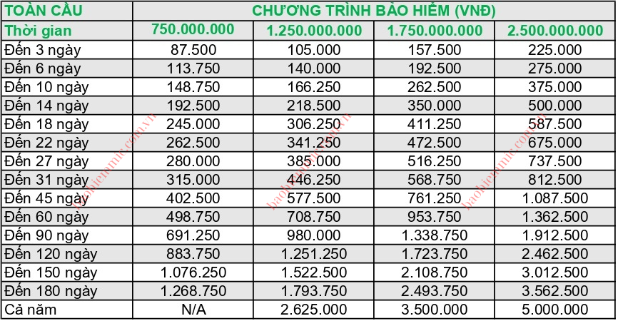 phí bảo hiểm du lịch toàn cầu app mic